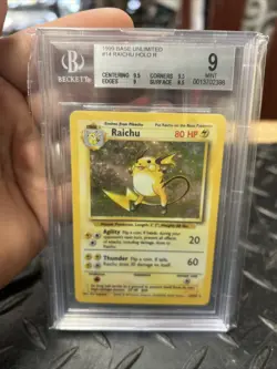 1999 Pokemon Raichu Base Set 14/102 Holo BGS 9 Mint Vintage PSA CGC - Image 1