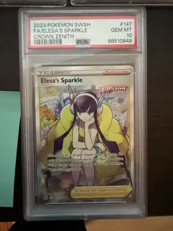 Pokemon TCG: Elesa's Sparkle Full Art. Crown Zenith 147/159. PSA 10 - Image 1
