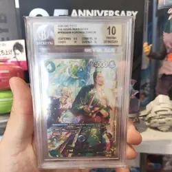 Roronoa Zoro One Piece PRB02-006 SP The Azure Sea OP14 BGS 10 Bubble - Image 1