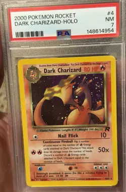 Pokemon Dark Charizard TCG Holo Rare Card 4/82 PSA 7 - Image 1
