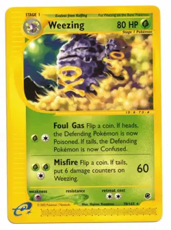 Pokemon Card: Weezing 70/165 Expedition Set Rare! EX - Image 1