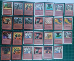 Vintage Magic The Gathering Red Card Lot Goblin Grenade Mana Flare Stone Rain - Image 1