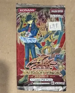 Yugioh "Duelist Pack Yusei 2" 5-Card 1st Edition Sealed Booster Pack X1 - Image 1