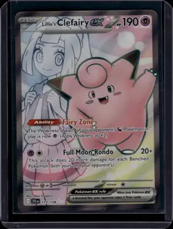 Pokemon TCG Card Lillie's Clefairy ex JTG Ultra Rare 173/159 NM - Image 1