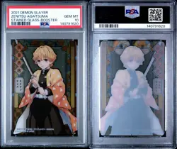 2021 CARDDASS DEMON SLAYER: STAINED GLASS CARDS | ZENITSU AGATSUMA PSA 10 - Image 1