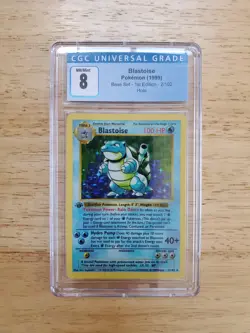 Pokemon CGC 8 NM-MINT 1999 Blastoise 1st Edition Base Set Shadowless Holo Card - Image 1