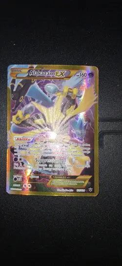 POKEMON card Alakazam EX 125/124 XY Fates Collide Secret Rare Minor Damage Back - Image 2