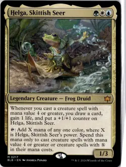 Helga, Skittish Seer Bloomburrow Regular NM M 0217 - Image 1