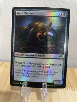MTG Virus Beetle FOIL #128/302 Kamigawa: Neon Dynasty Common NEO NM/M - Image 1