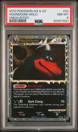 POKEMON UNDAUNTED HOUNDOOM PRIME #82 ULTRA RARE PSA 8 NM #80587800 - Image 1