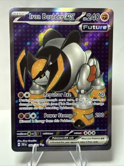 Pokemon IRON BOULDER EX 192/162 - Temporal Forces - ULTRA RARE FULL ART - MINT - Image 1