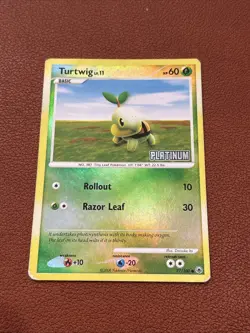 Pokemon TCG Turtwig 77/100 Reverse Holo Stamped Platinum HP - Image 1