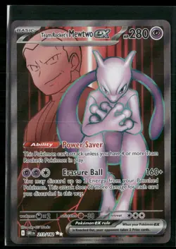 Team Rocket's Mewtwo ex 213/182 Ultra Rare Destined Rivals Pokemon Near Mint - Image 1