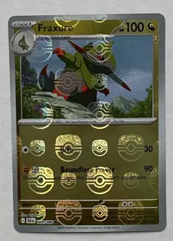 Pokemon Black Bolt Fraxure 069/086 (Master Ball Pattern) Reverse Holo NM - Image 1
