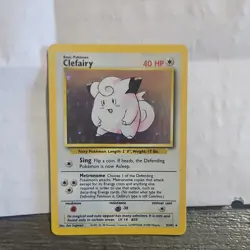 Pokemon Clefairy Base Set Holo Rare 005/102 1999 40 HP Basic English - Image 1