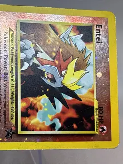 Pokemon TCG Entei Wizards Black Star Promos 34 Reverse Cosmos Holo 2001 HP POOR - Image 3