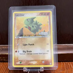 Pokemon TCG EX Team Rocket Returns Larvitar 63/109 Stamped Reverse Holo LP - Image 1