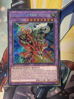 YuGiOh! Elemental HERO Flame Wingman- Infernal Rage Secret Rare BLMR-EN012 - Image 1