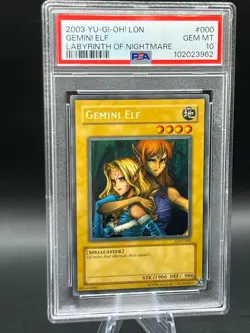 NEW CERT! 💎 Yugioh Gemini Elf LON-000 Labyrinth of Nightmare-Unlimited Edition - Image 1