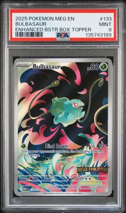 2025 POKEMON MEG EN-MEGA EVOLUTION ENHANCED BOOSTER BOX TOPPER BULBASAUR PSA 9 - Image 1