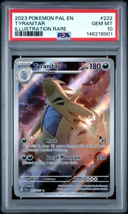 Pokemon TCG Tyranitar Illustration Rare 222/193 Paldea Evolved - PSA 10 Gem Mint - Image 1