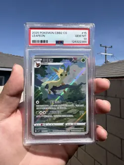 Pokemon TCG Leafeon 2025 CBB2 CS Holo Grass PSA 10 Gem Mint #15/15 - Image 1