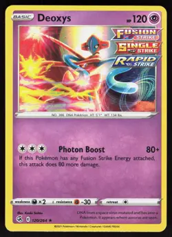 Deoxys 120/264 Rare Fusion Strike Pokemon Holo Near Mint - Image 1