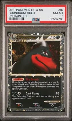 POKEMON UNDAUNTED HOUNDOOM PRIME #82 ULTRA RARE PSA 8 NM #80587783 - Image 1