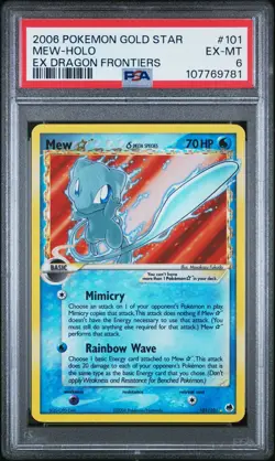 2006 POKEMON EX DRAGON FRONTIERS GOLD STAR #101 MEW-HOLO PSA 6 - Image 1
