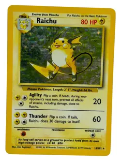 Raichu - 14/102 Base Set 1999 WOTC - Holo - Pokemon TCG - Image 1