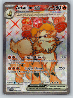 Arcanine EX Tera Pokemon TCG Scarlet Violet Full Art Holo Ultra Rare 224/198 - Image 1