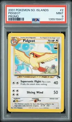 Pidgeot 2/18 2001 Southern Islands PSA 9 Pokemon Vintage WotC New Cert - Image 1