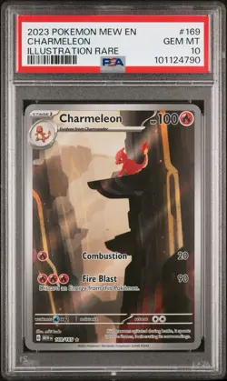 2023 POKEMON MEW EN-151 ILLUSTRATION RARE #169 CHARMELEON PSA 10 - Image 1