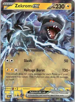 Zekrom ex 034/086 Double Rare Black Bolt Pokemon Holo Near Mint - Image 1