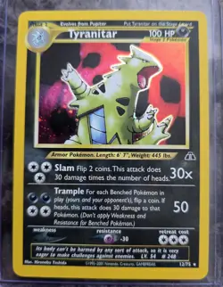 The Pokemon Company Tyranitar Neo Discovery Holo Rare Unlimited 12/75 2001 - Image 1
