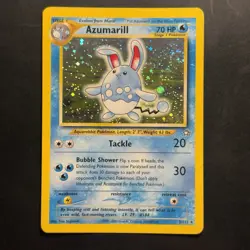 Pokemon Vintage Holo Azumarill Neo Genesis 2/111 WotC Swirl 2000 - Image 1