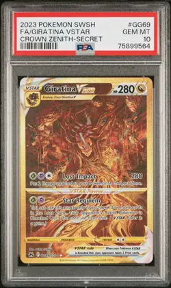 Pokemon Card Giratina Vstar Gg69/gg70 Secret PSA 10 Sword Shield Crown Zenith *1 - Image 1