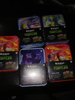 Magic The Gathering Teenage Mutant Ninja Turtles 3-Play Booster Tin Lot of 5 - Image 1