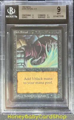 MTG Limited Edition Beta 1993 Dark Ritual BGS 9.0Q+ (Quad+) MINT OldSchool 93/94 - Image 1