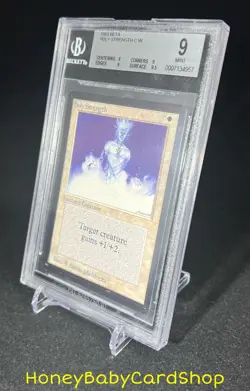 MTG Limited Edition Beta 1993 Holy Strength BGS 9.0Q+ (Quad+) MINT 93/94 - Image 3