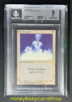 MTG Limited Edition Beta 1993 Holy Strength BGS 9.0Q+ (Quad+) MINT 93/94 - Image 5