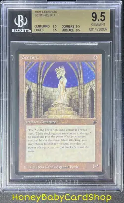MTG Legends 1994 Sentinel BGS 9.5Q (TRUE QUAD) GEM MINT 93/94 Population 1 of 5 - Image 1