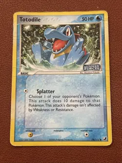 Totodile 78/115 Ex Unseen Forces Reverse Holo Stamped Nintendo Pokemon Card DMG - Image 1