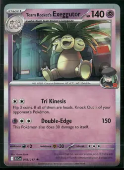 Team Rocket's exeggutor 078/217 Rare ME: Ascended Heroes Pokemon Holo Near Mint - Image 1