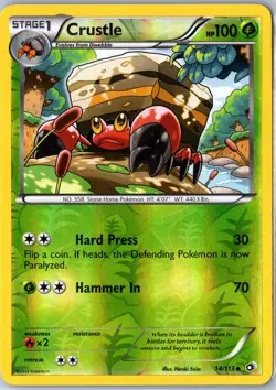 Pokemon tcg: Legendary Treasures Crustle #14/113 Reverse Holo - NM Uncommon .VO5 - Image 1