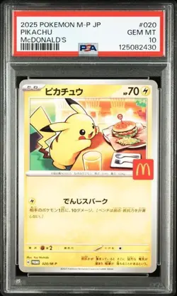 2025 POKEMON JPN M-P PROMO MCDONALD'S #020 PIKACHU PSA 10 - Image 1