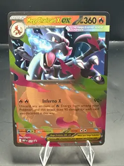 Pokemon TCG Mega Charizard X ex MEP 029 Mega Evolution Black Star Promo - Image 2