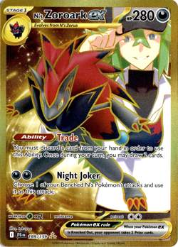 N's Zoroark ex 189/159 Pokemon Journey Together Hyper Rare NM - Image 1