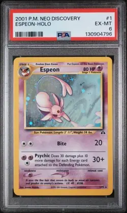 Espeon 1/75 PSA 6 Pokemon Neo Discovery Holo Rare - Image 1