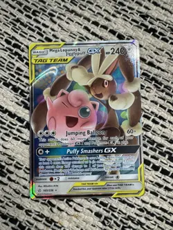 Pokemon GX 165/236 Cosmic Eclipse 2019 Tag Team Mega Lopunny Jigglypuff - Image 1